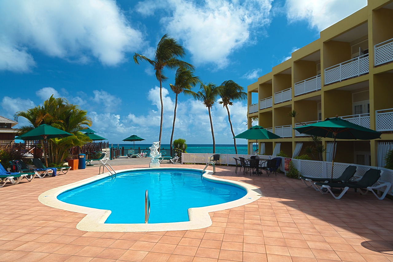 A budget hotel on a beach